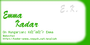 emma kadar business card